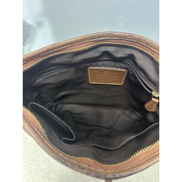 Coach Signature C File Bag Crossbody Shoulder Bag Purse Khaki Mahogony Sz 12x10 - Picture 11 of 16